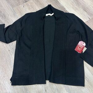 Faded Glory Black Shawl Collar Shrug S (4-6) NWT Holiday Glam